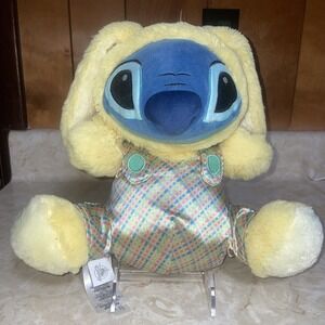Disney Stitch Yellow Easter Bunny Plush 10" Clean‎